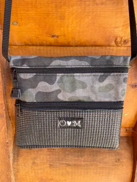 3 Zip Bag Black-Camo Print fabric