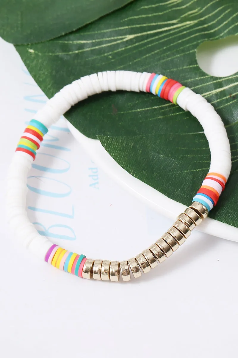 6PCS COLORFUL BEADED BRACELET, 6PCS PER 1 PACK