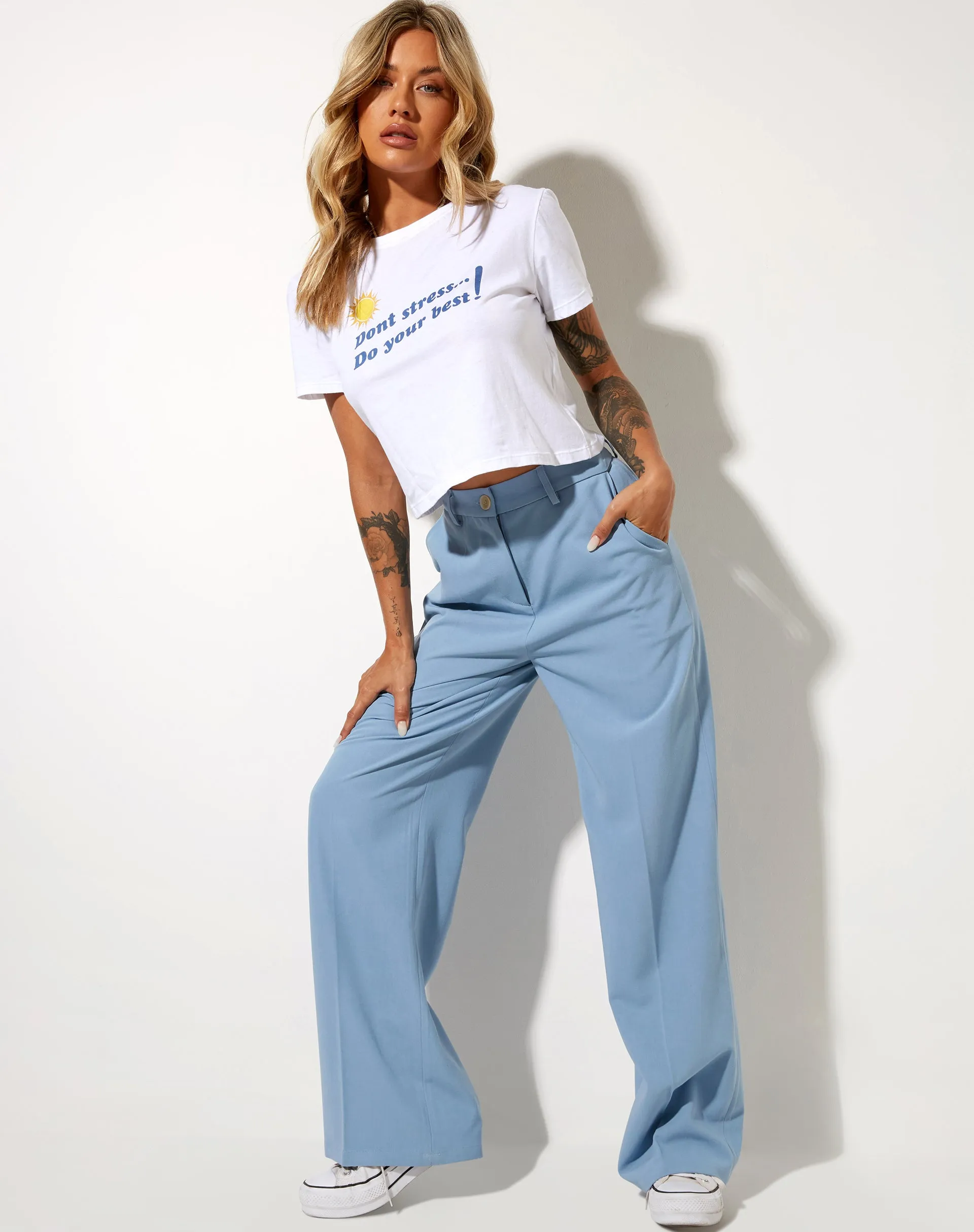 Abba Straight Leg Trouser in Tailoring Blue