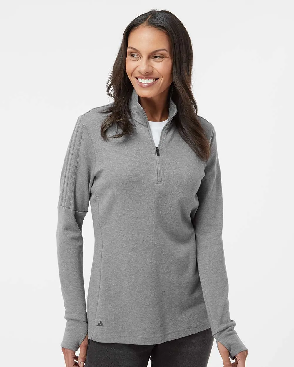 Adidas - Women's 3-Stripes Quarter-Zip Sweater