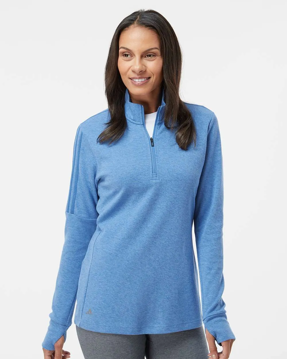 Adidas - Women's 3-Stripes Quarter-Zip Sweater