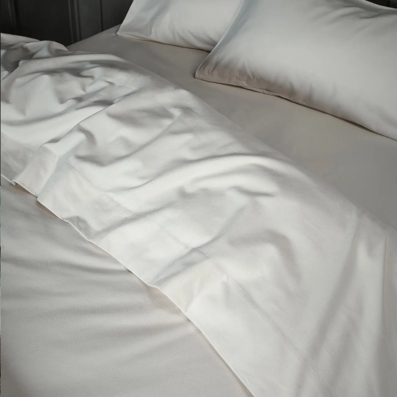 Alabaster Brushed Cotton Flat Sheet