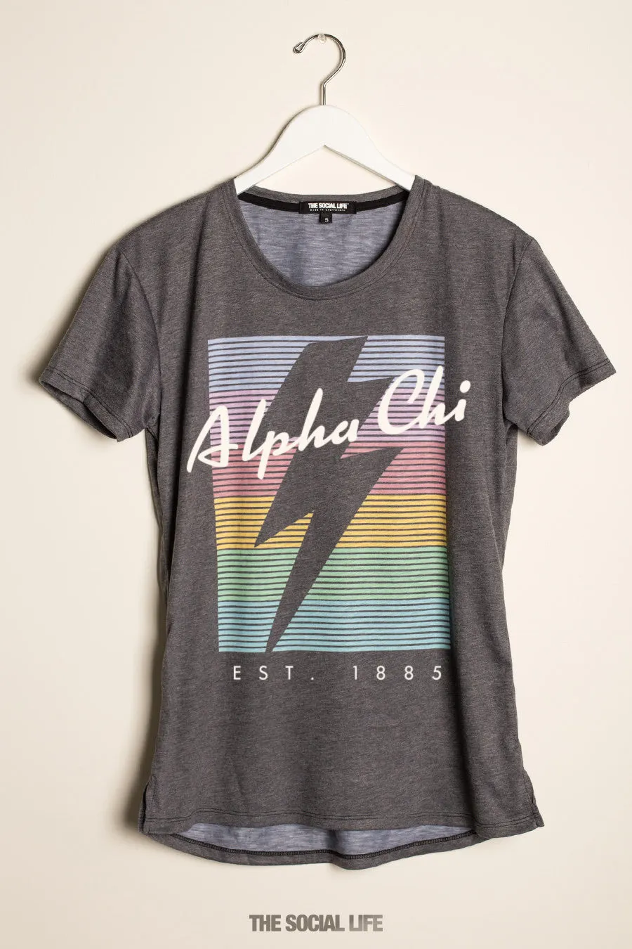 Alpha Chi Omega RainBolt Scoop Tee