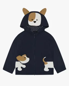 BABY BOYS PUPPY ZIP FRONT HOODED RAINCOAT