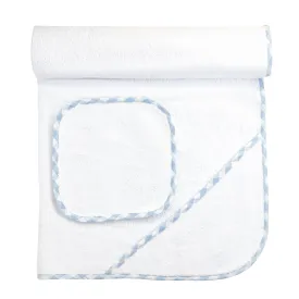 Baby Club Chic Light Blue Hooded Towel with Mitt