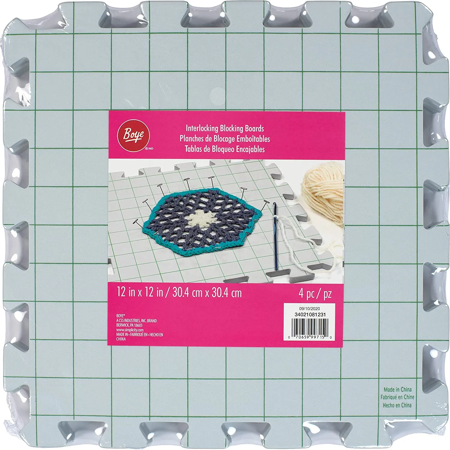 Boye Interlocking Blocking Boards 12 X 12 in – 4pk