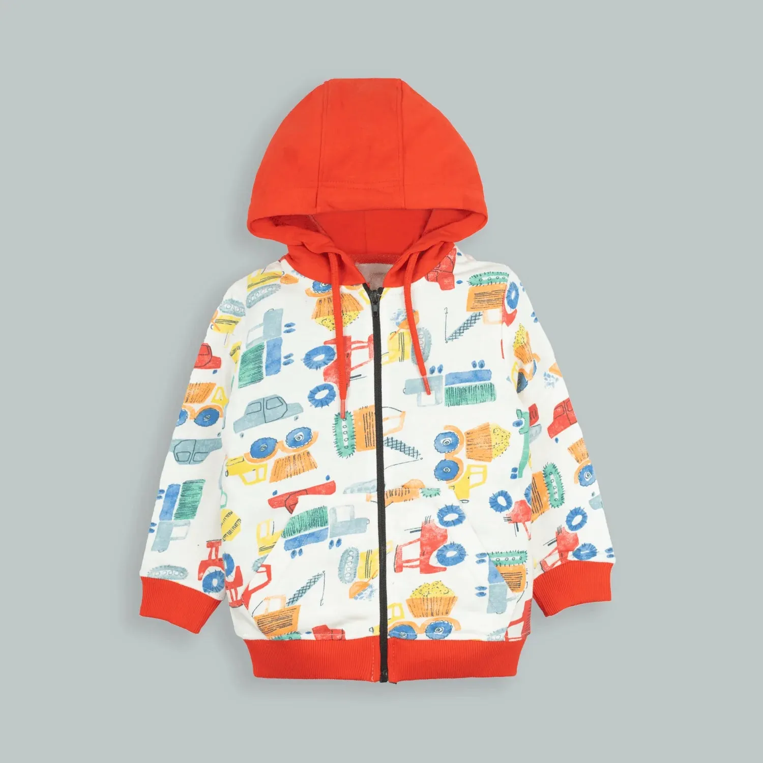 BOY'S AOP ZIP THROUGH HOODIE