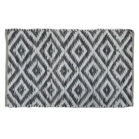 BRAIDED FLOOR MAT, COTTON-GREY- 30X48"