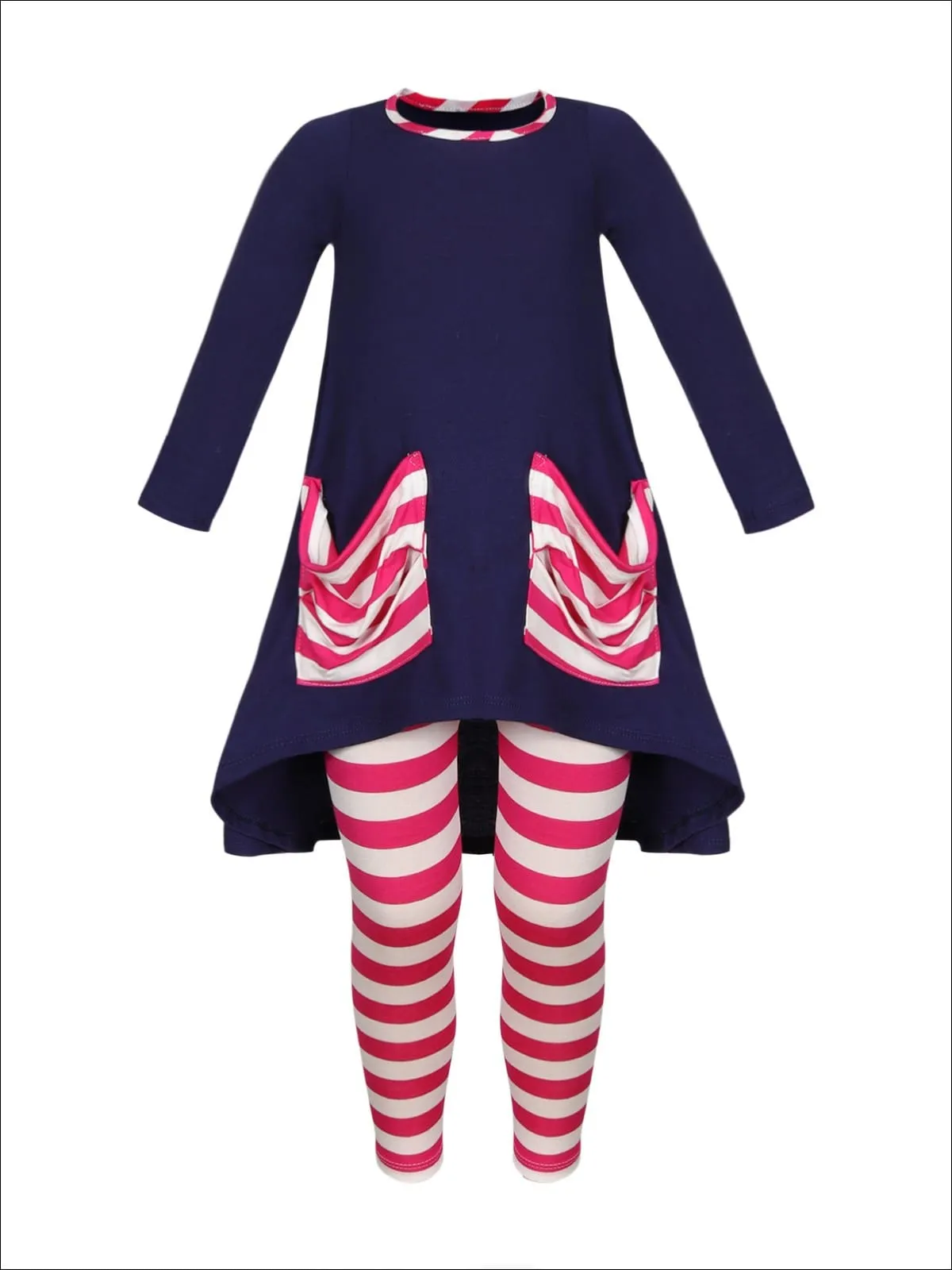 Candy Cane Slouch Pocket Tunic And Legging Set