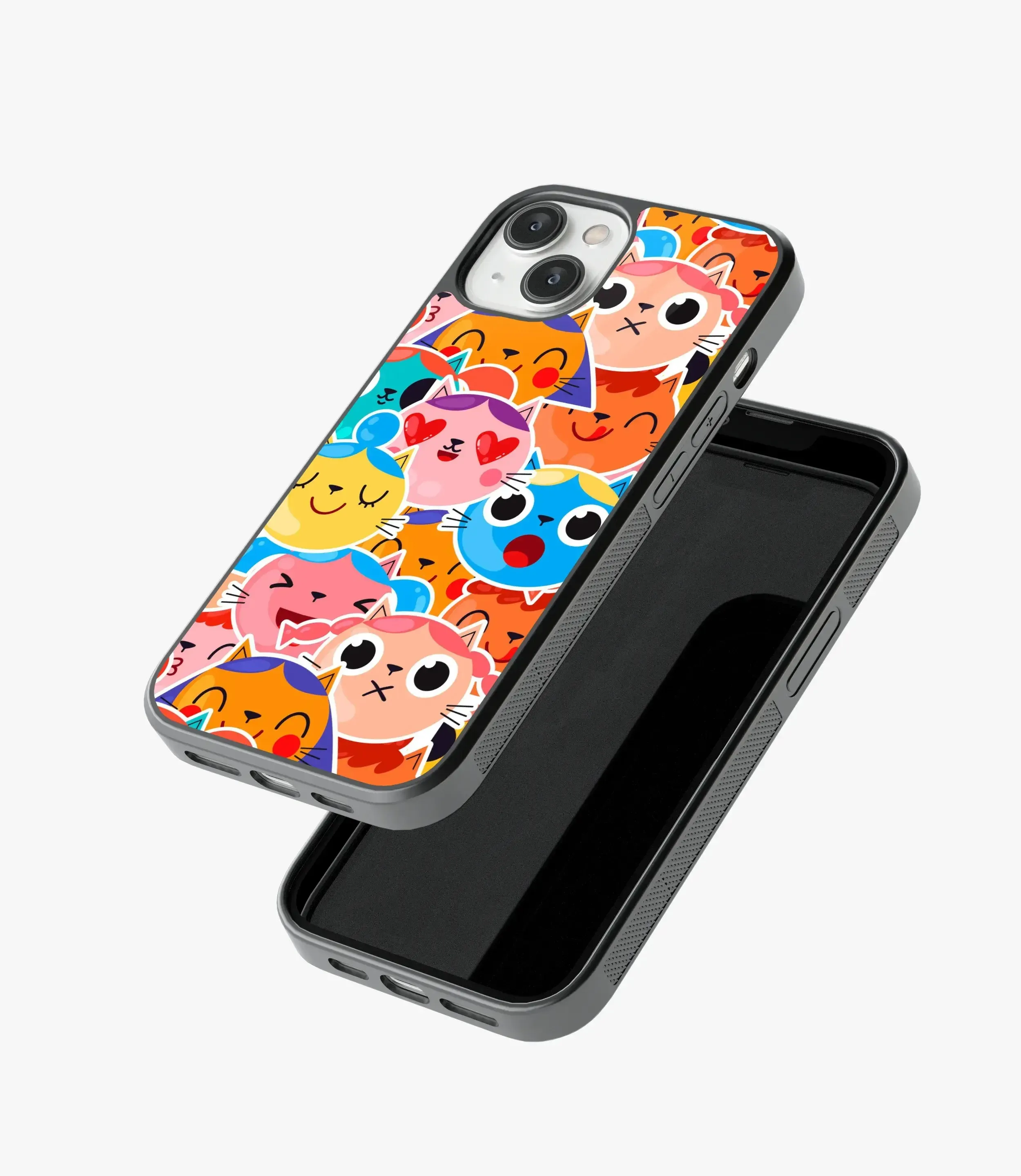 Colorful Emoticons Glass Case