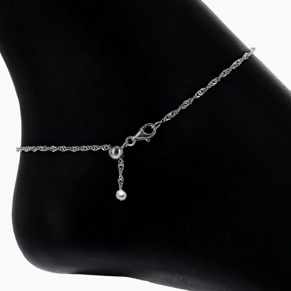 Confetti Silver Layering Anklet Set