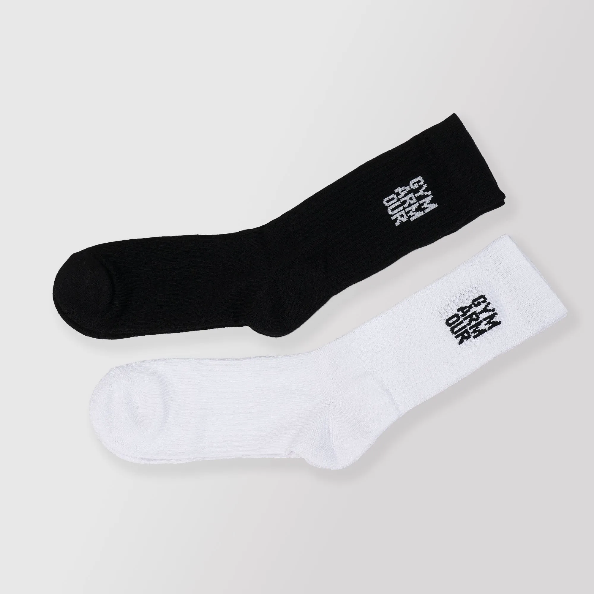 Crew Socks 2Pcs (Black   White)