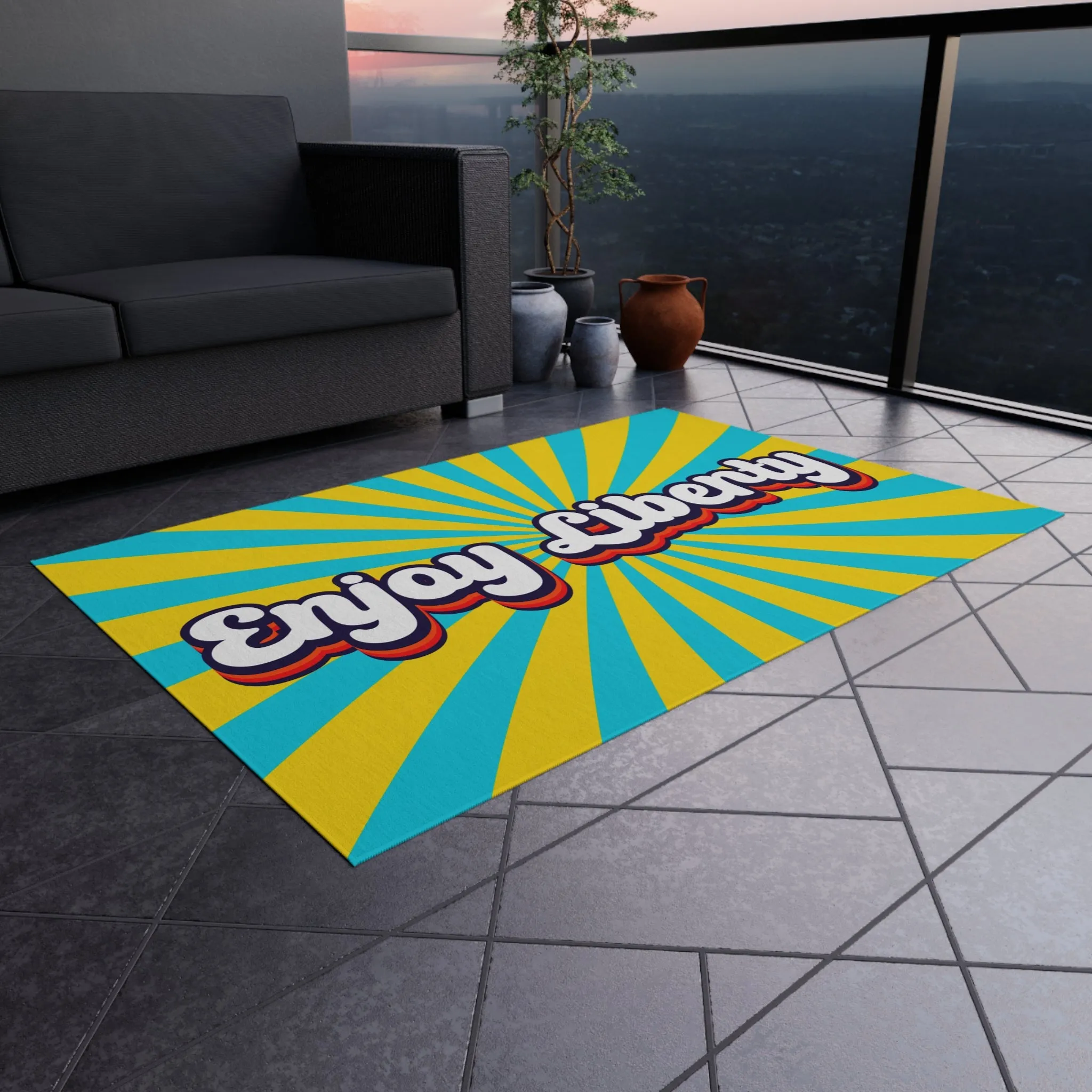 Enjoy Liberty Retro Outdoor Rug