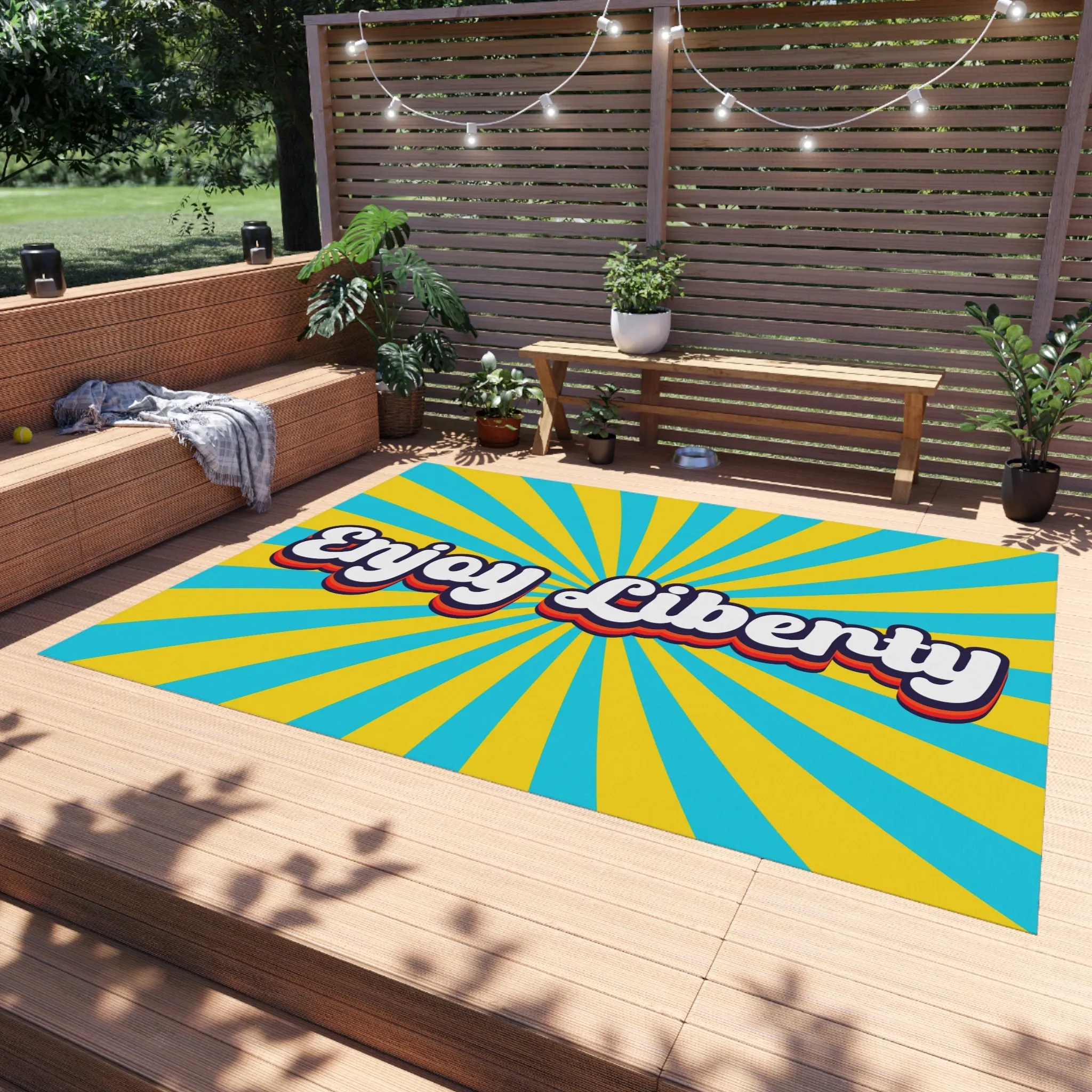 Enjoy Liberty Retro Outdoor Rug