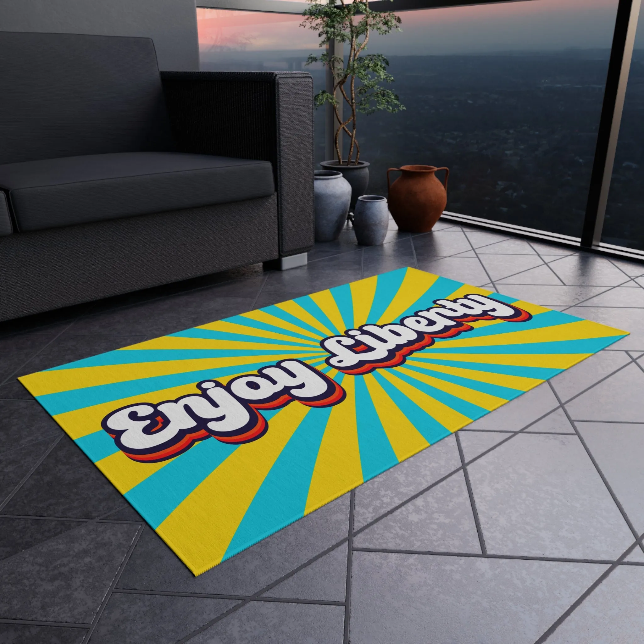 Enjoy Liberty Retro Outdoor Rug