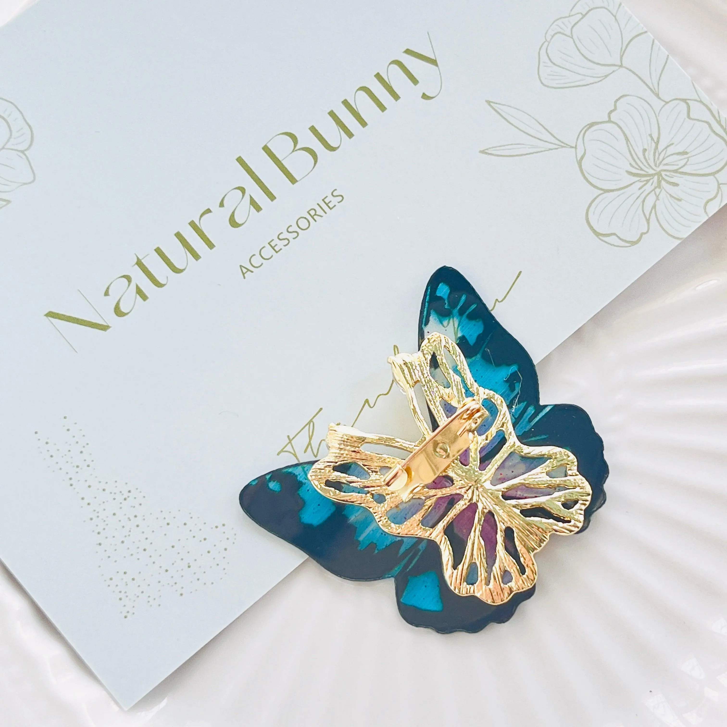 Exotic Colorful Butterfly Brooch