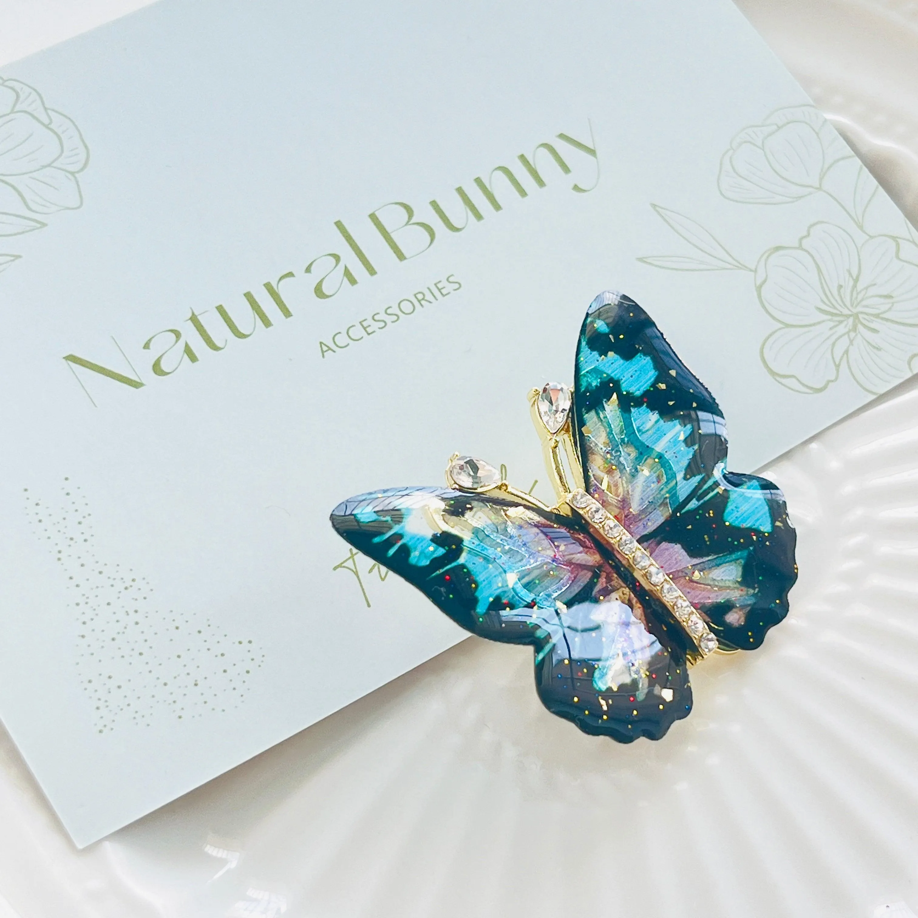 Exotic Colorful Butterfly Brooch