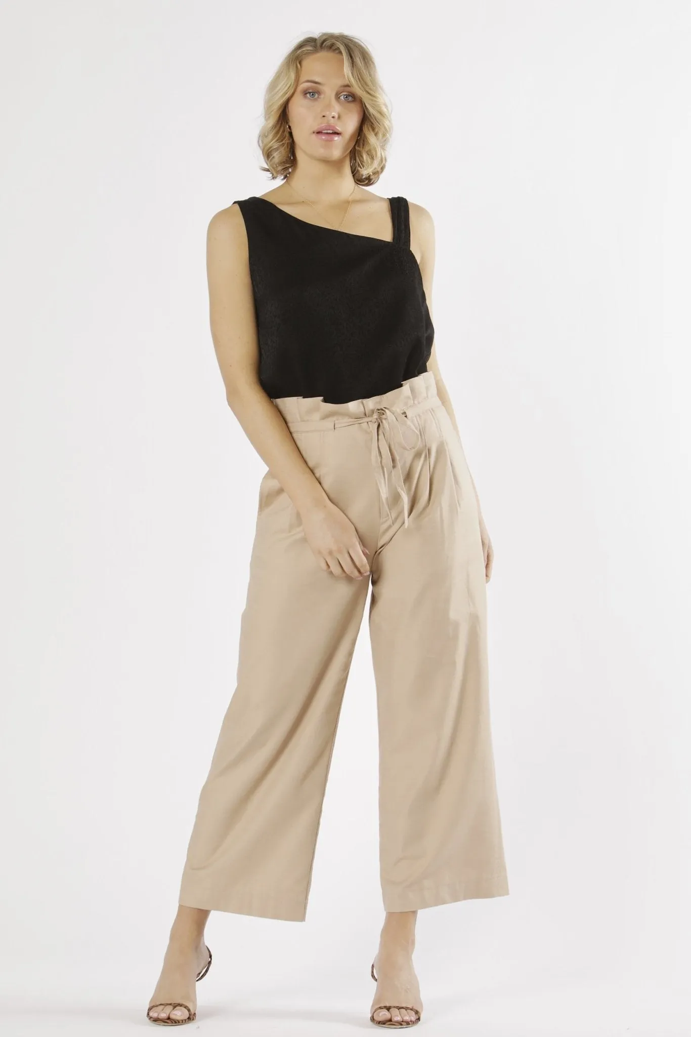 Fate   Becker Paloma High Waisted Pant in Biscotti