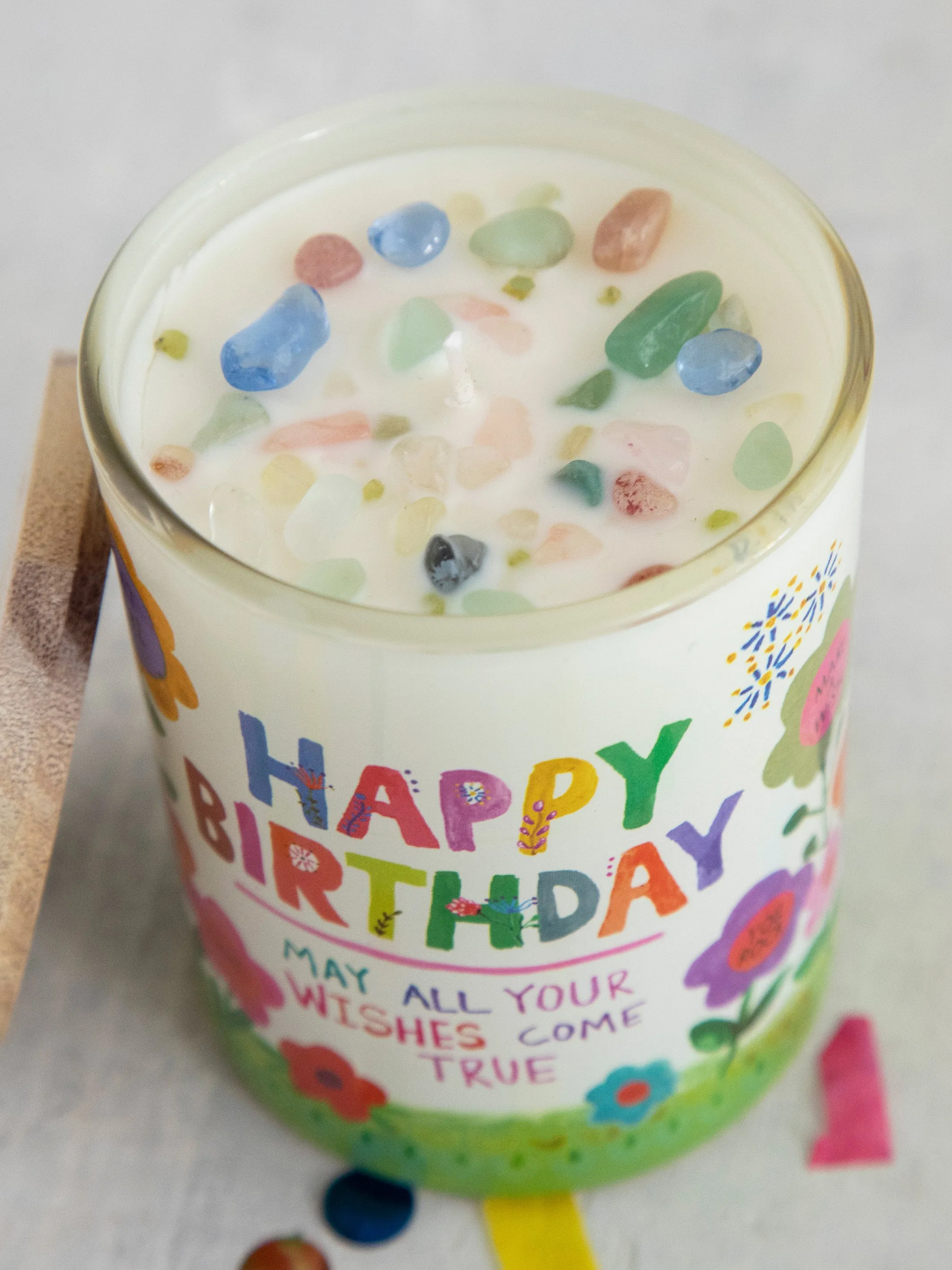 Gemstone Candle - Happy Birthday