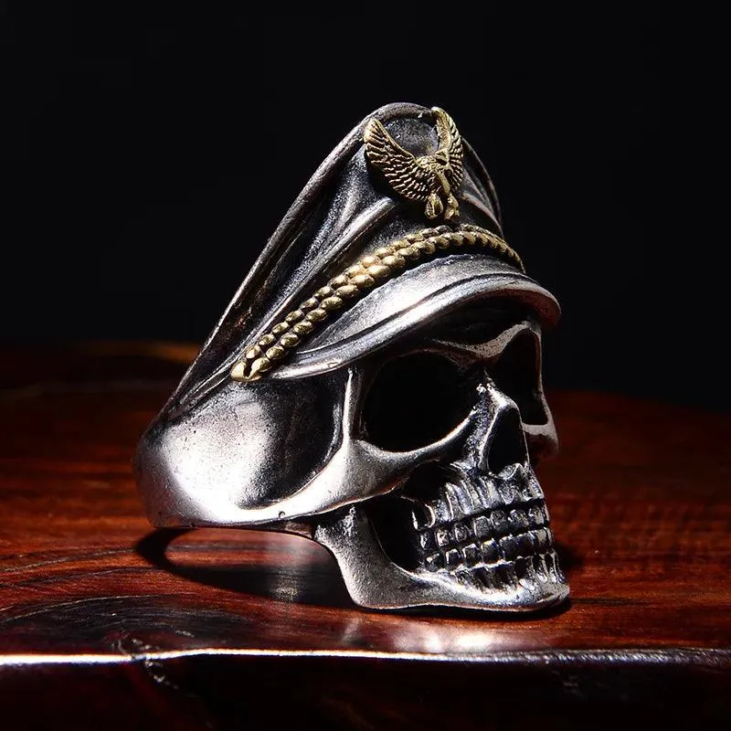 Gothic Punk Ring For Men Retro Skeleton