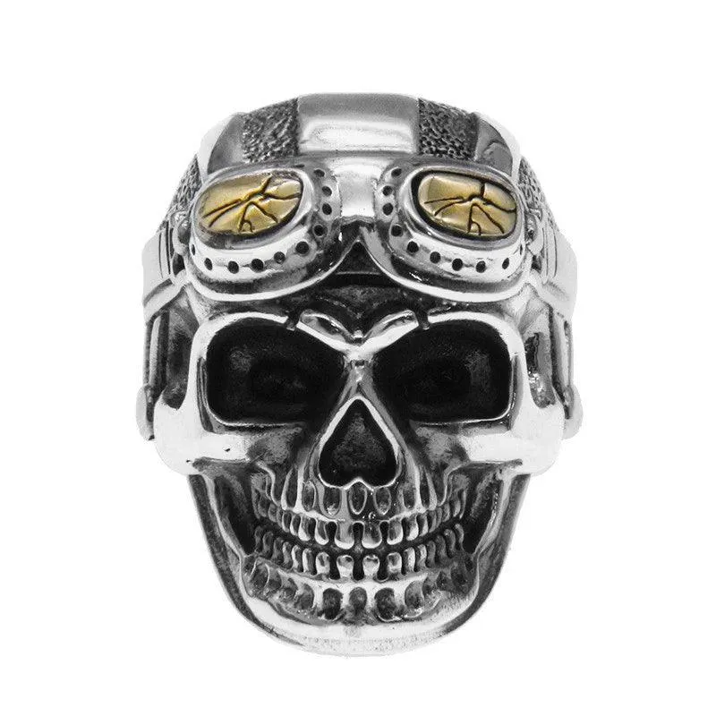 Gothic Punk Ring For Men Retro Skeleton