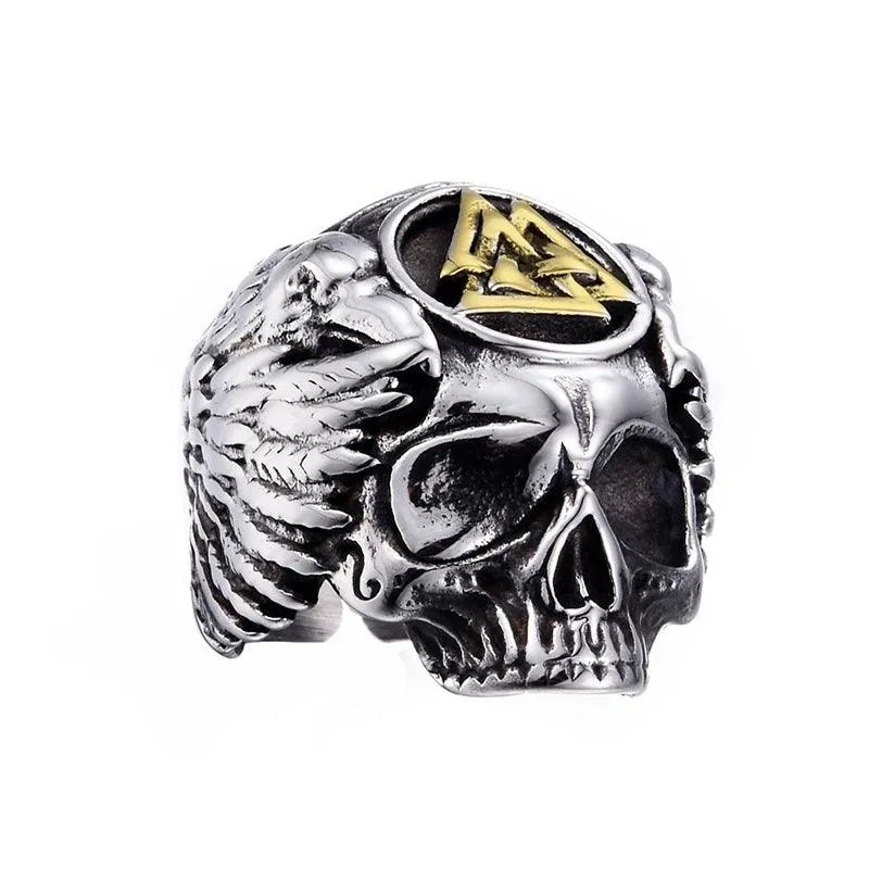 Gothic Punk Ring For Men Retro Skeleton