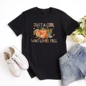 Just a Girl Who Loves Fall Block Tee