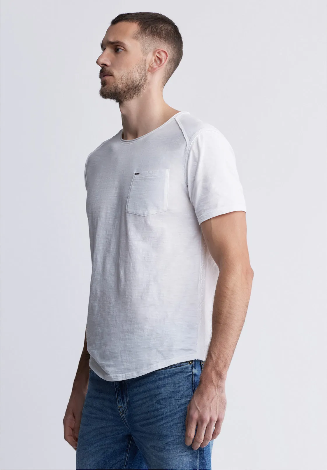 Kamizo Men's Pocket T-shirt in White - BM24346