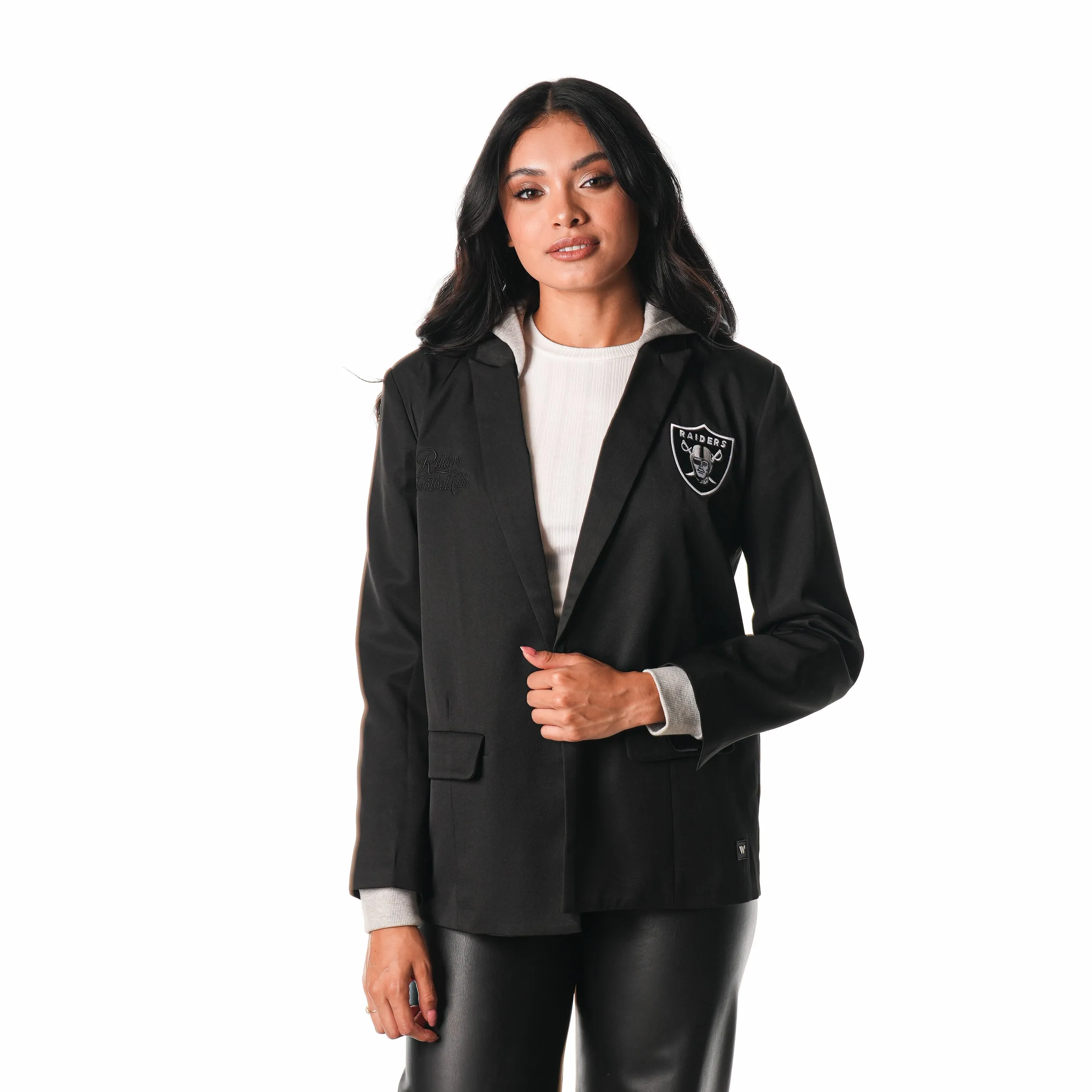 LAS VEGAS RAIDERS HOODED BLAZER - BLACK