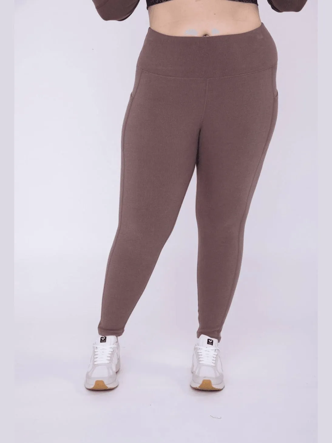 Micro-Ribbed Swoop Back High-Waisted Pocket Leggings