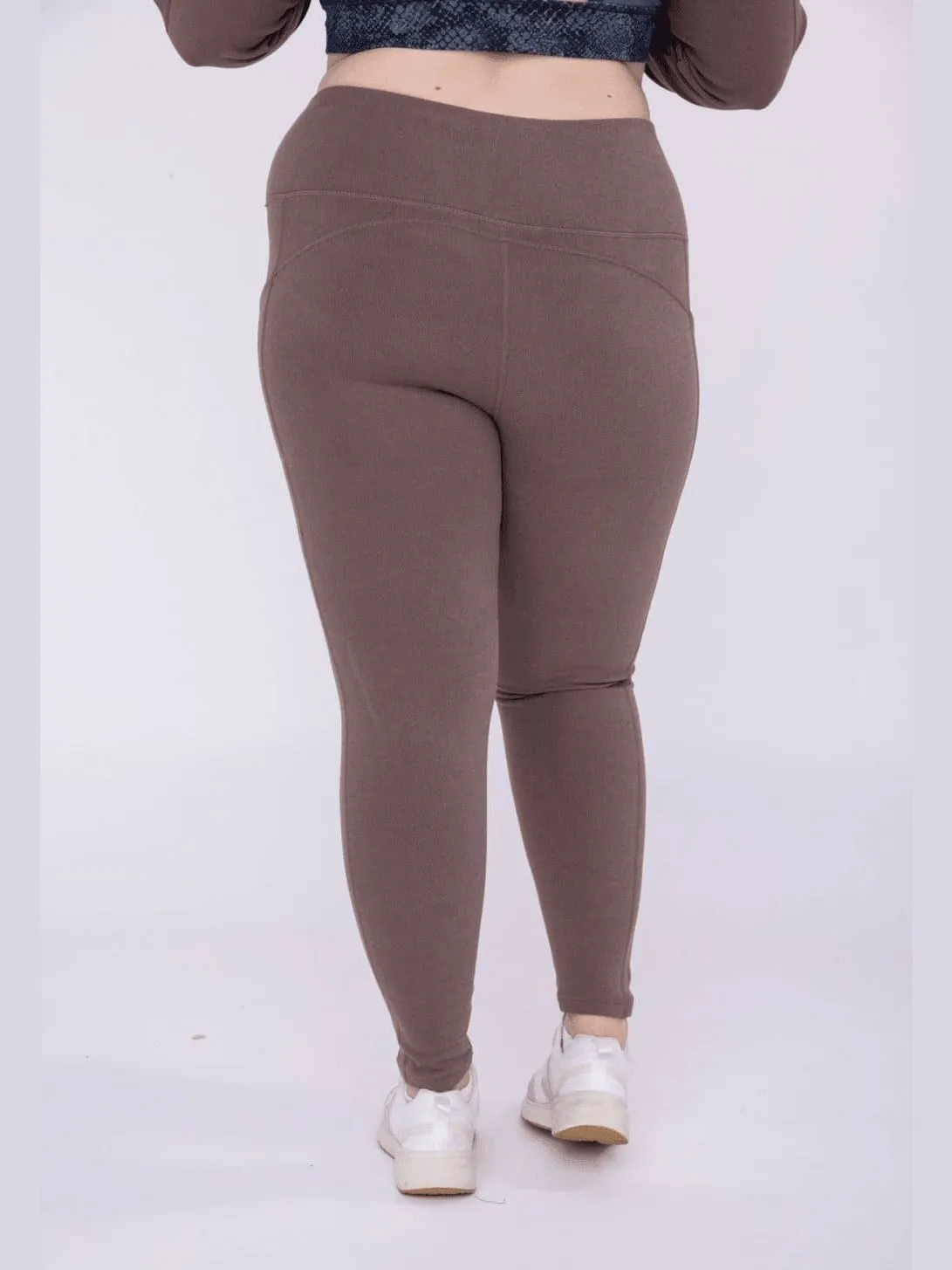 Micro-Ribbed Swoop Back High-Waisted Pocket Leggings