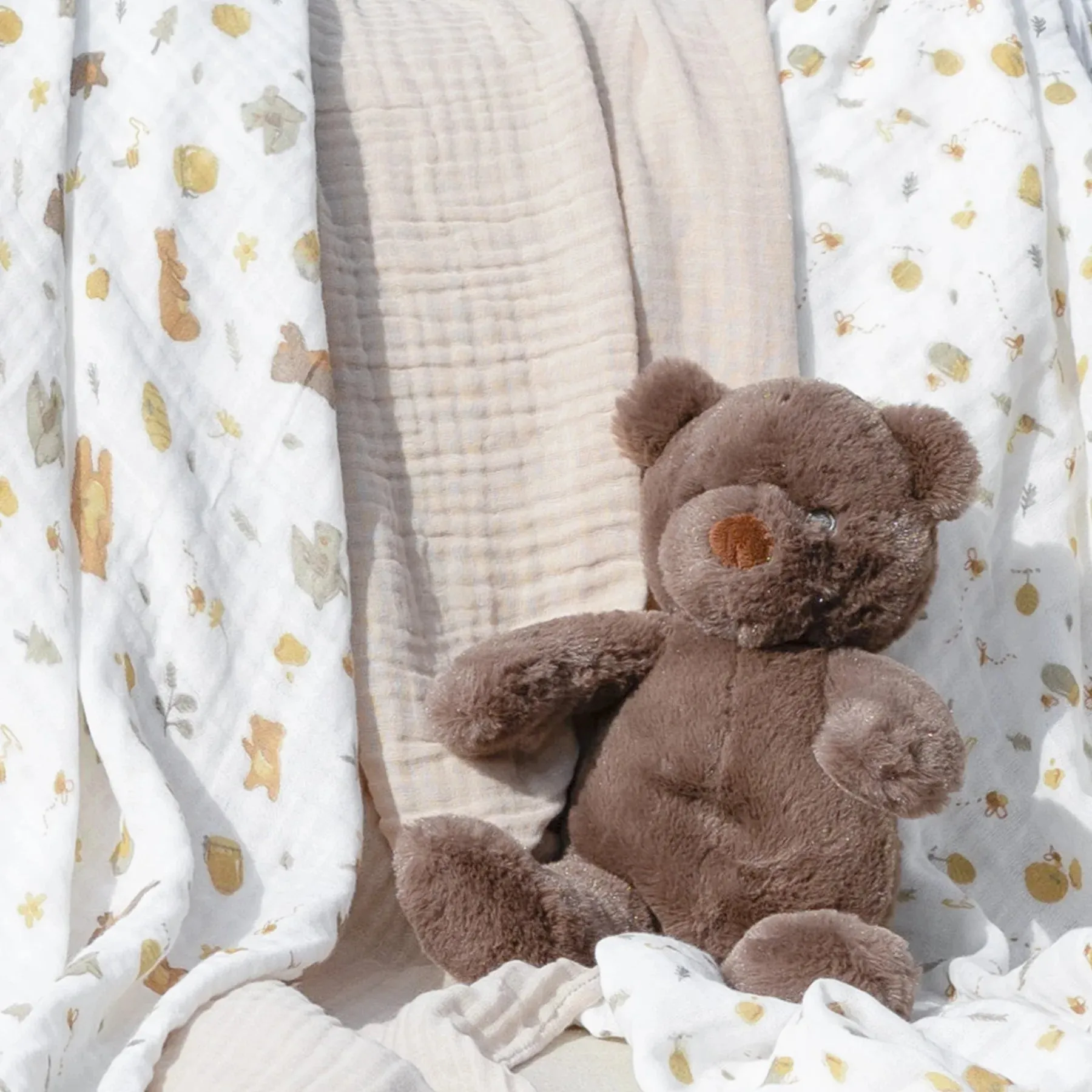 Muslin Swaddle 3pk - Nectar Bear