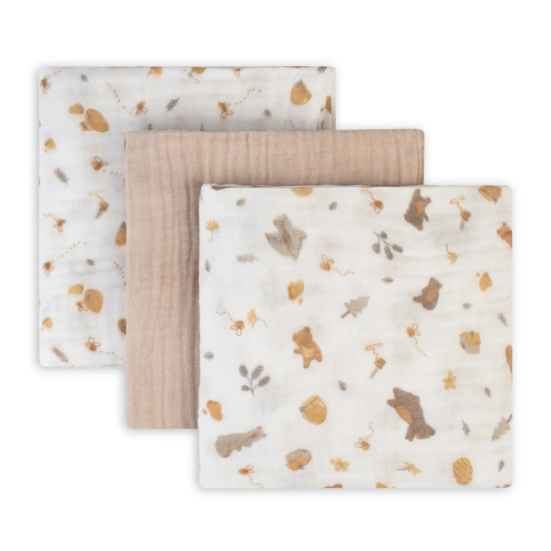 Muslin Swaddle 3pk - Nectar Bear