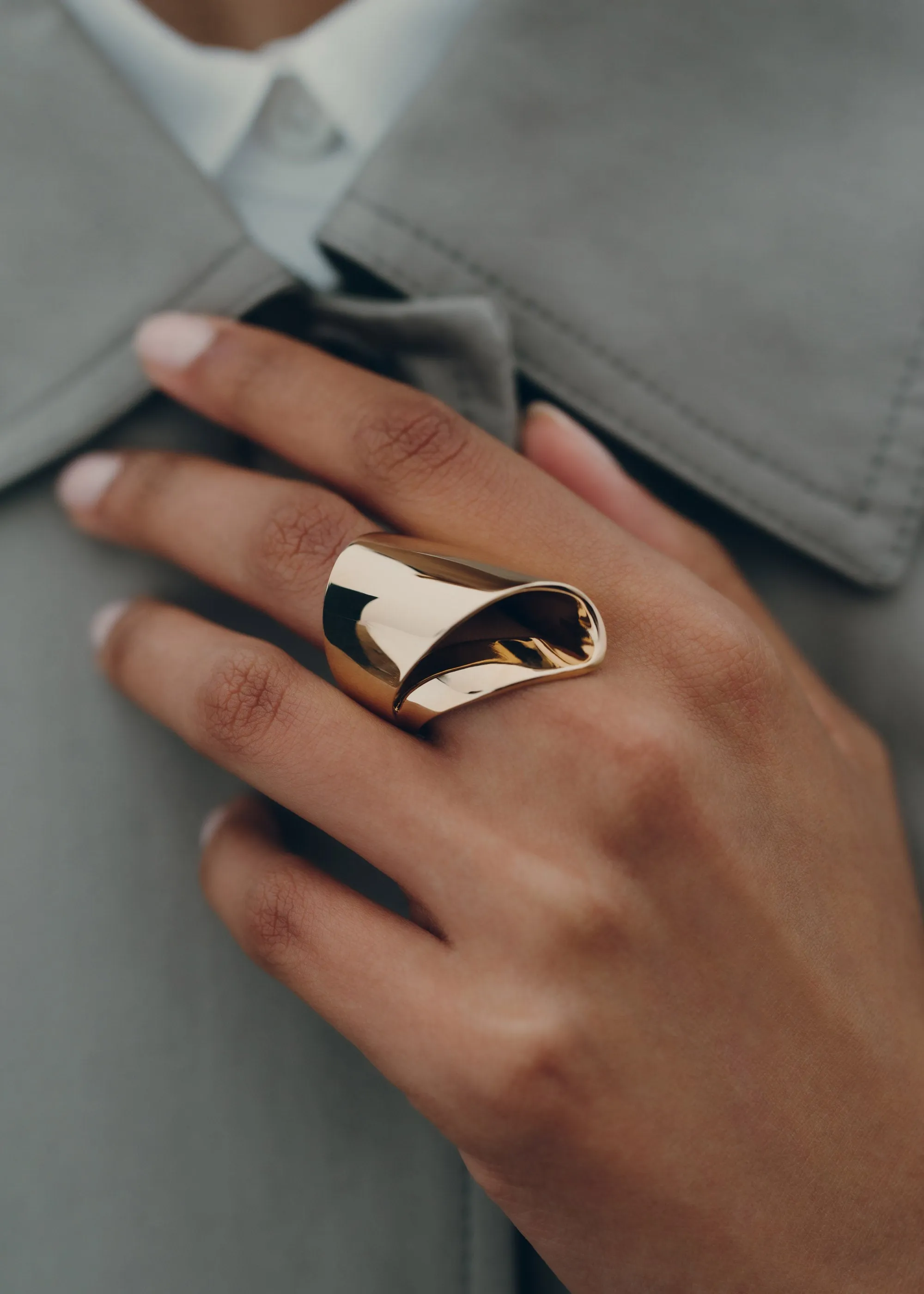 Éole Draped Ring - 24 carat gold gilded