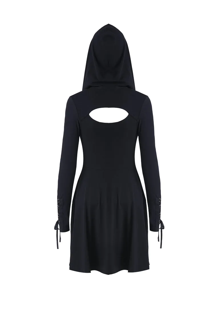 Punk sexy slit hooded dress DW215