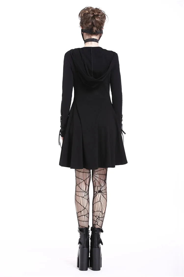 Punk sexy slit hooded dress DW215