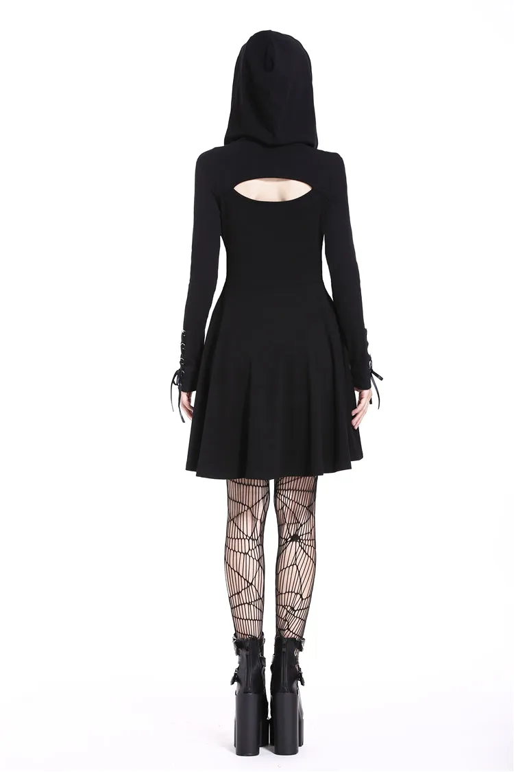 Punk sexy slit hooded dress DW215