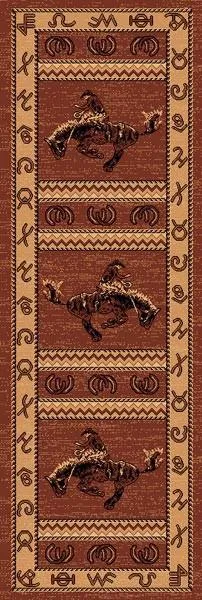 "Bucking Bronc'" Western Area Rug  (5 Sizes Available)