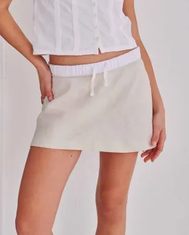 Sand and White Hemp Skort