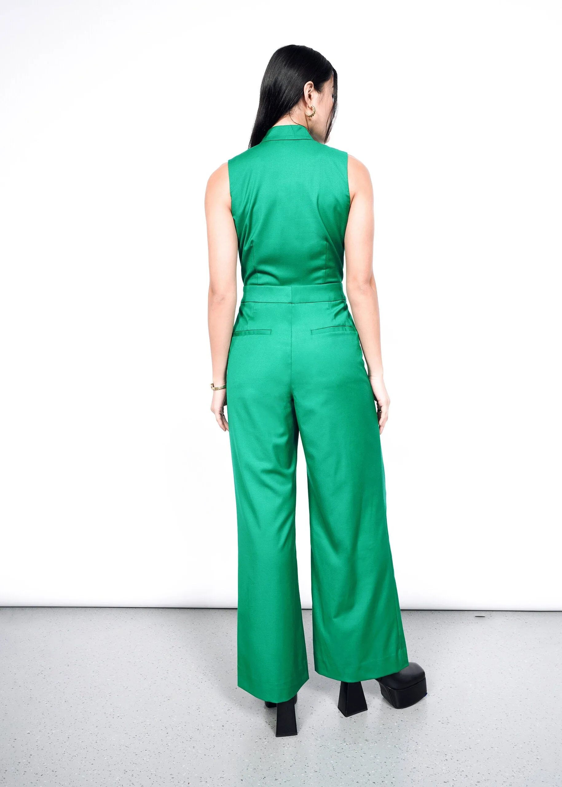 The Empower High Waisted V-Neck Jumpsuit