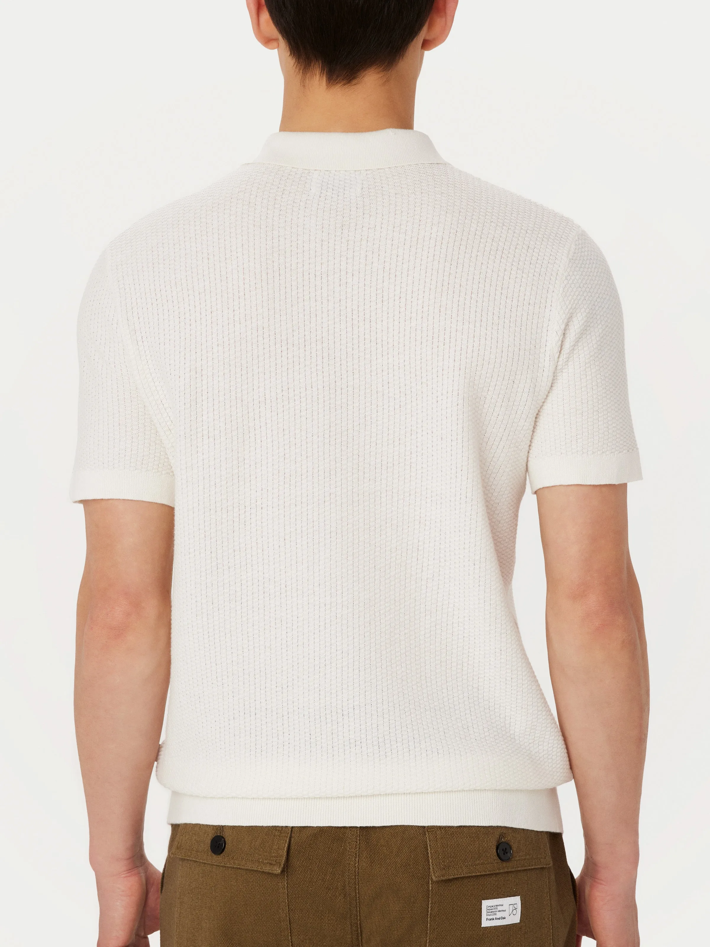 The Mixed-Stitch Polo in Cloud