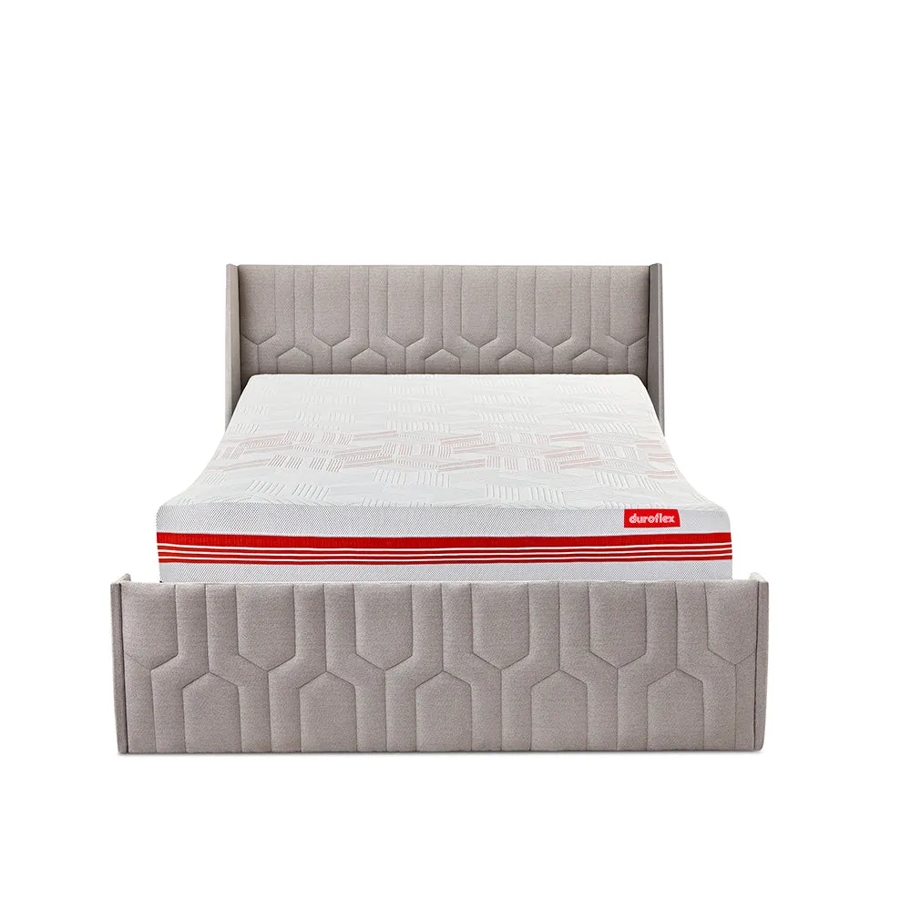 Wave Plus Adjustable Bed with Tranquil Lime Shell Upholstered Bed and Quboid Mattress