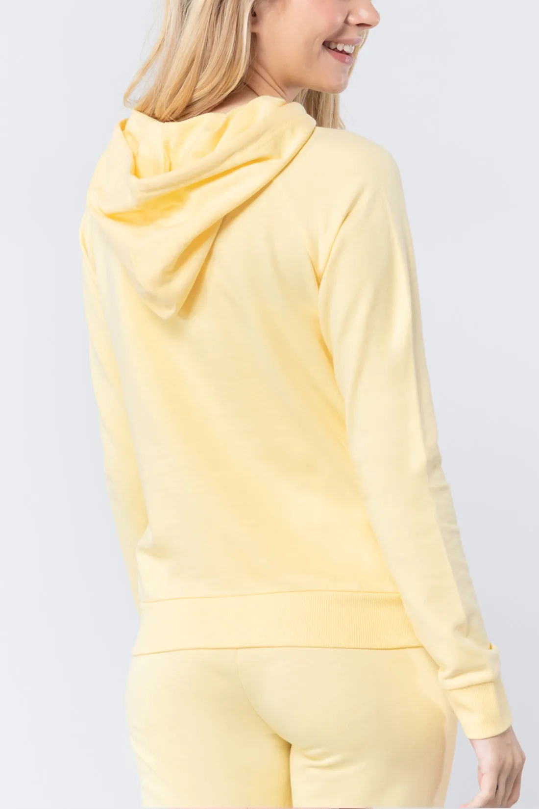 Women's Solid Casual Long Sleeve Hoodie with Kangaroo Pocket (FWH1078)